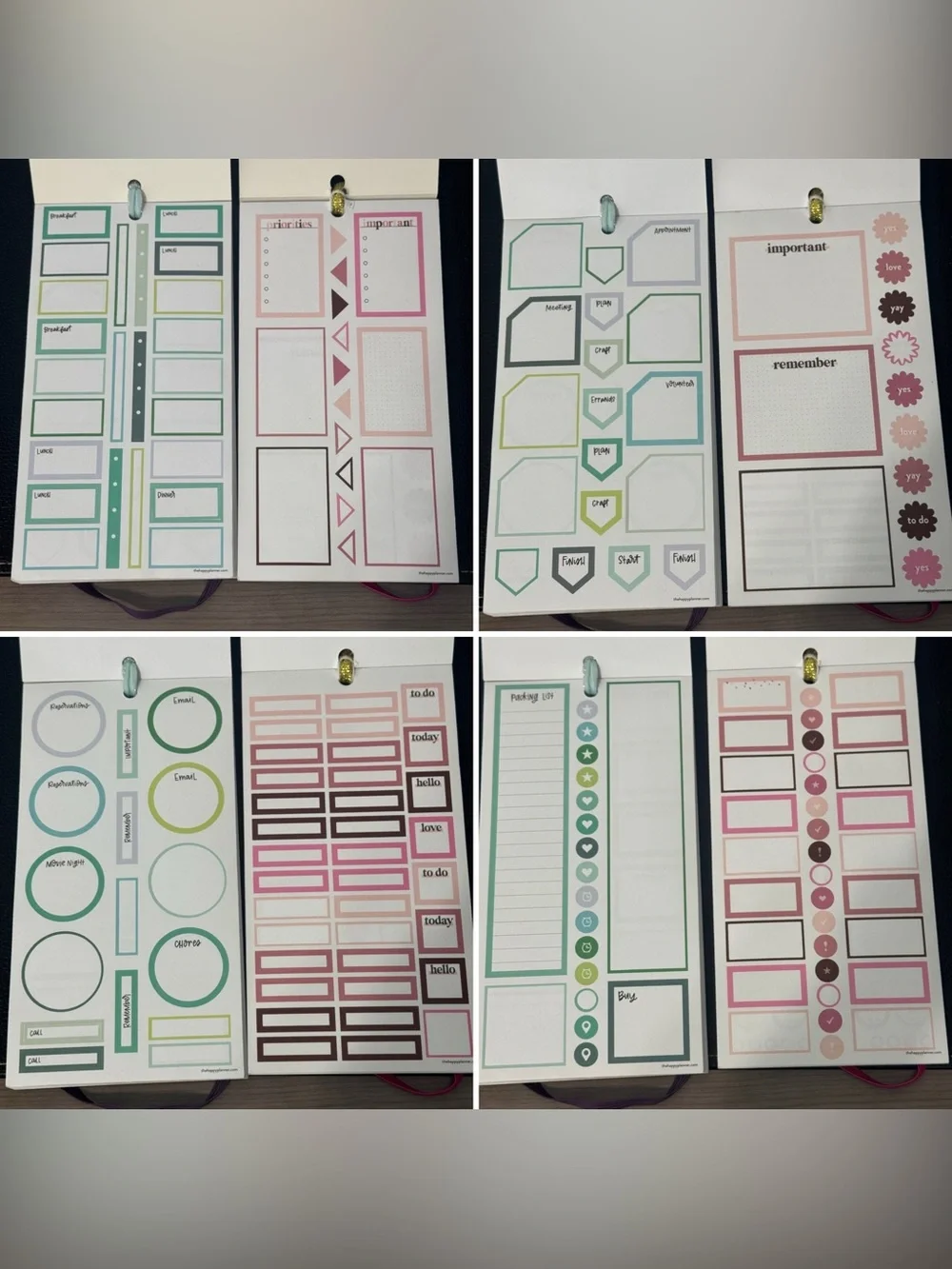 The Happy Planner Jewel Tone & Handwritten Colored Box Sticker Pack - Multicolor